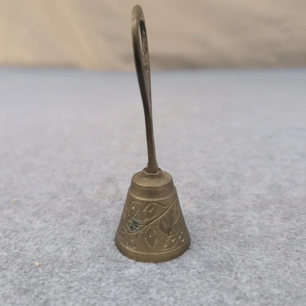 Vintage Brass Bell Bottle Opener‎ Engraved Floral Design Unique Bar Tool